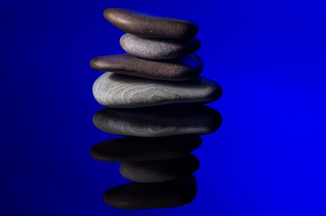 Stones Reflection Mirroring Blue 